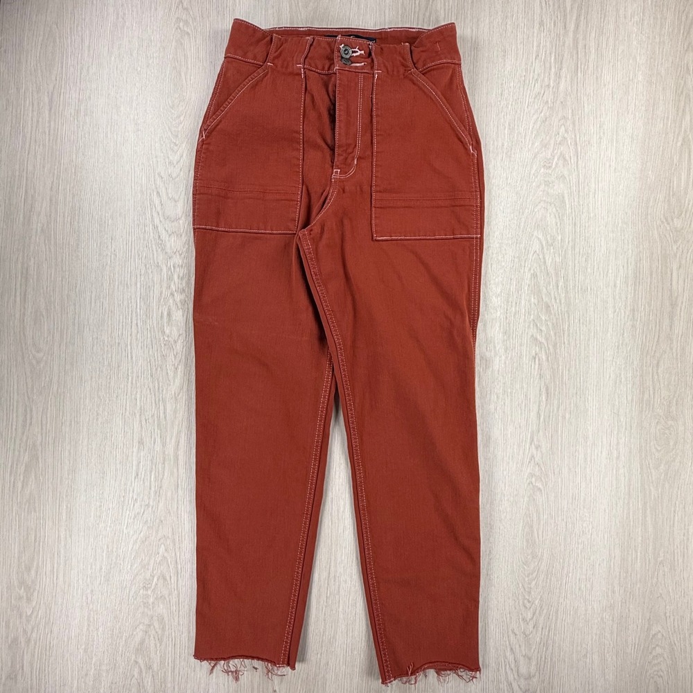 Utility Carpenter Pants Rust Red Contrast Stitch‎ Utility Pants 5R 27 Y2K